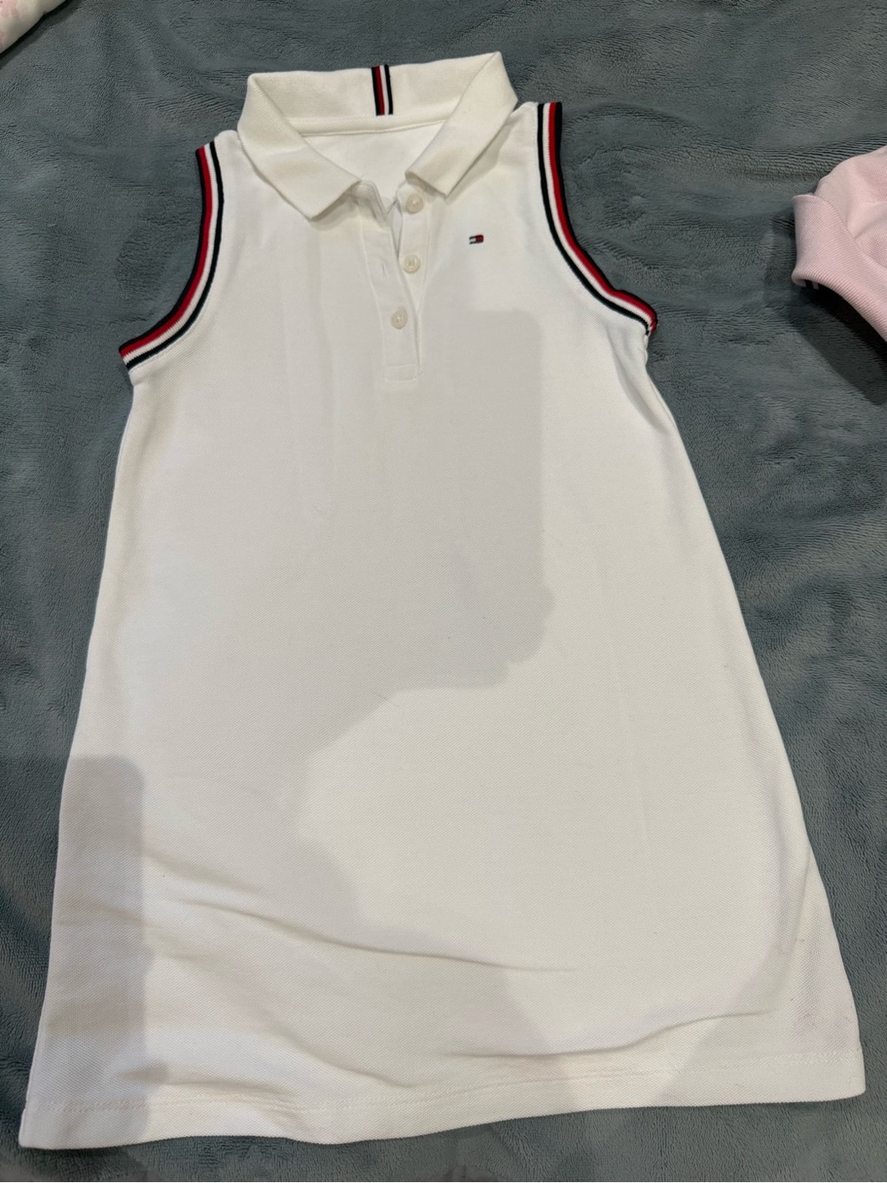 Tommy Hilfiger Girls' White Sleeveless Polo Dress 5T